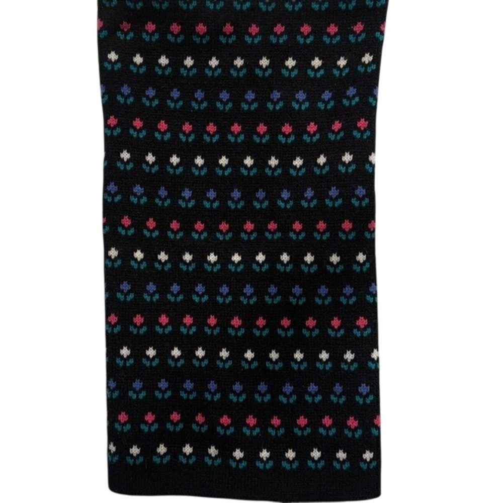 Sno‎ Tops by Ted Fletcher Fair Isle Black Floral Print Knit Neck Warmer Winter